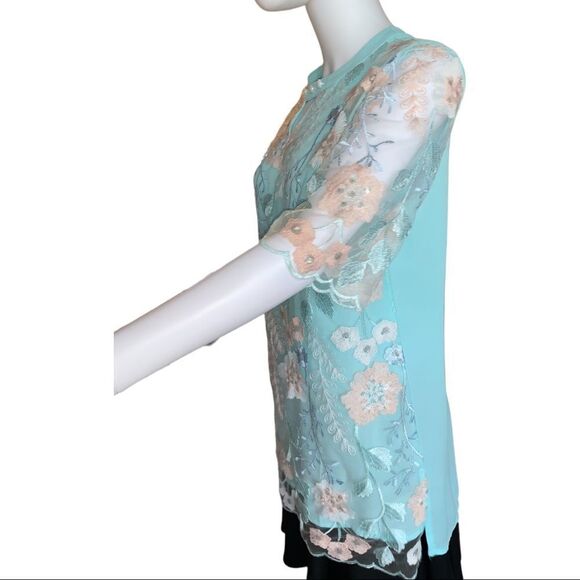 ROTITA Faux Pearl Embellished Keyhole Neckline Blouse new no tags - Picture 4 of 6